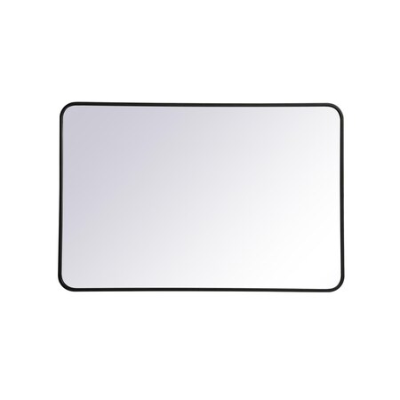 Blueprints 28 x 42 in. Soft Corner Metal Rectangular Mirror Black BL2954370